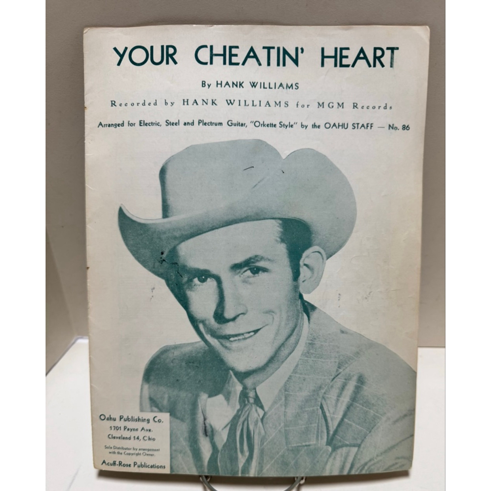 You’re Cheatin’ Heart by Hank Williams Sheet Music (1953, MGM Records)